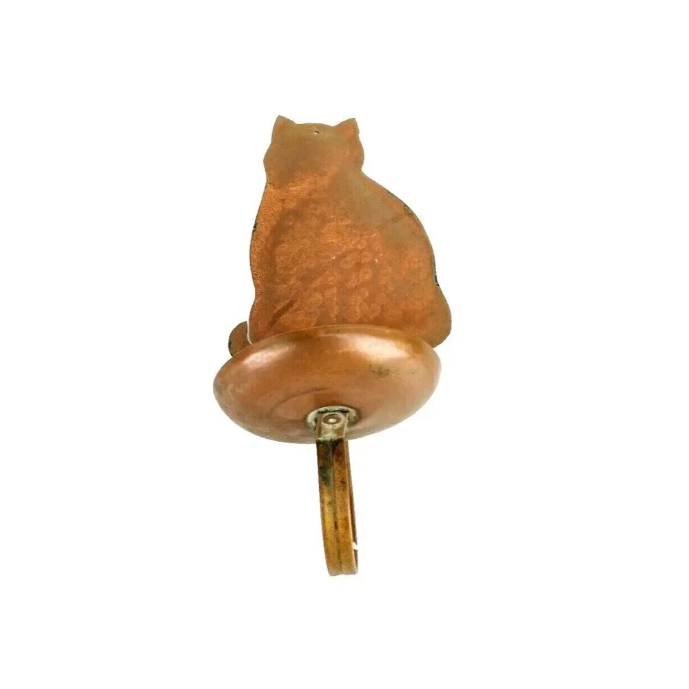 Vintage Roycroft Era Hammered Copper Wall Sconce Candle Holder Cat Silhouette
